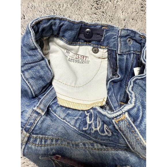 Polo Ralph Lauren Astor Slim Boyfriend Jeans Girls 3T Patchwork Distressed Denim - Picture 3 of 15